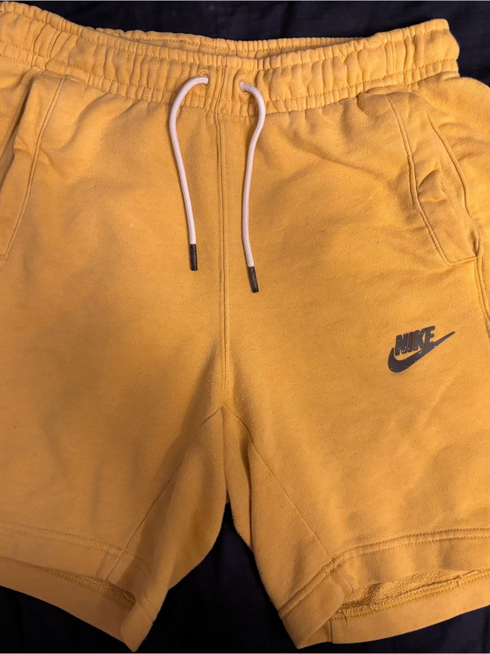 Nike Yellow Drawstring Fleece Shorts